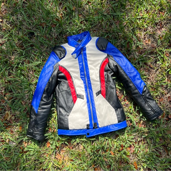 Mens Jack Morrison Overwatch Soldier 76 Cosplay Motorcycle Leather Jacket - Picture 3 of 3